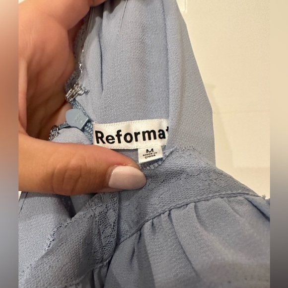 Reformation Sky Blue Ruffle Midi Dress - Picture 4 of 7